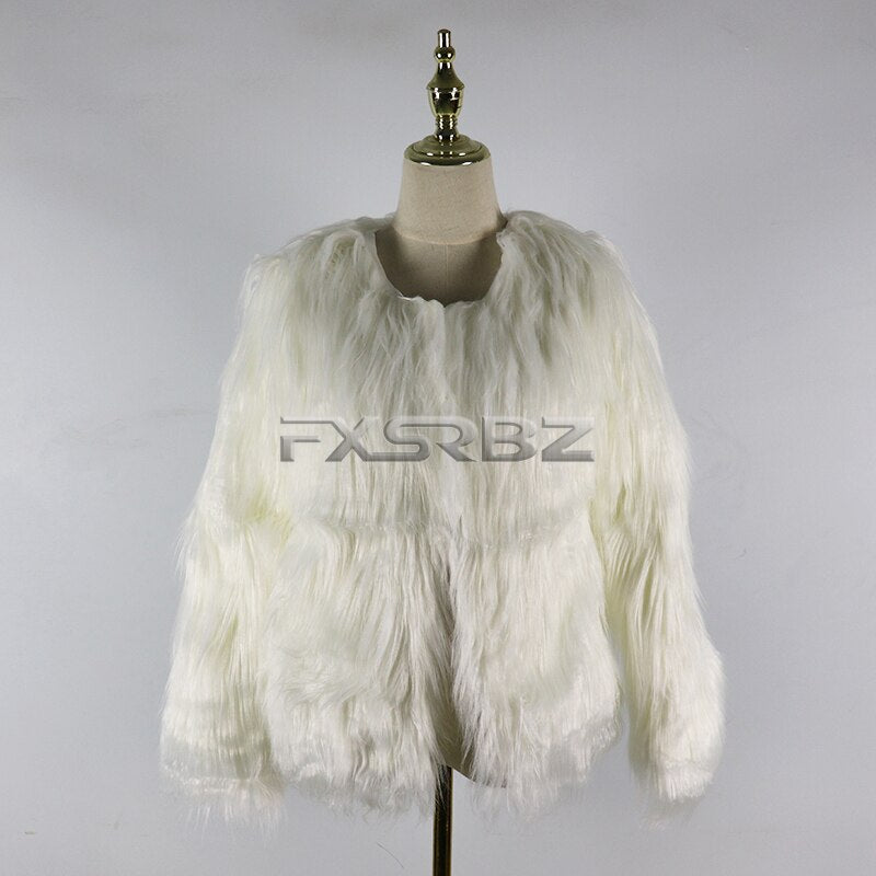 LED Coat Women Faux Fur Light Up Costumes Christmas Jacket Shiny Overcoat Winter Warm Party Club Outwear