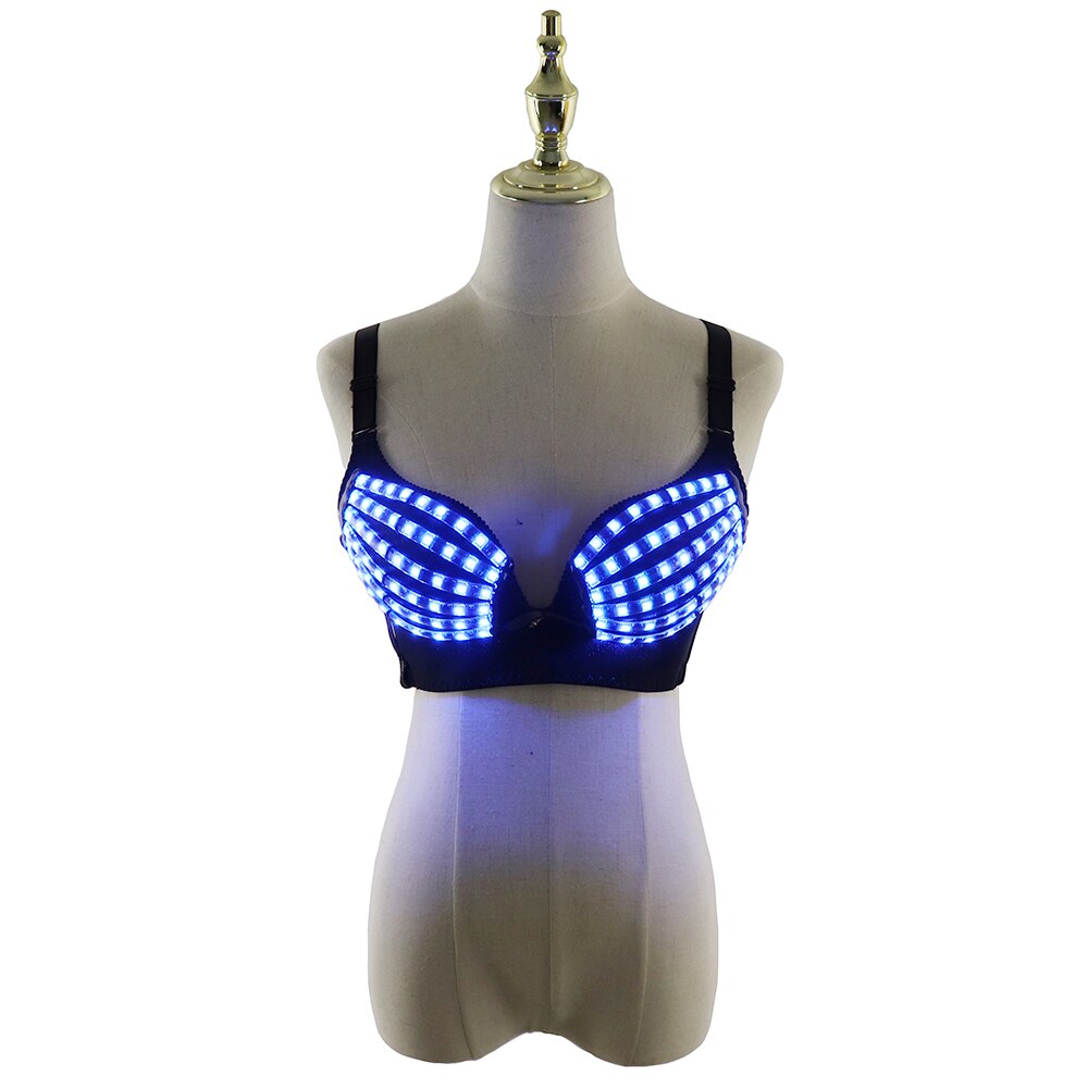 RGB LED Bra Sexy Lady Luminous Underwear DJ Singer Light-up