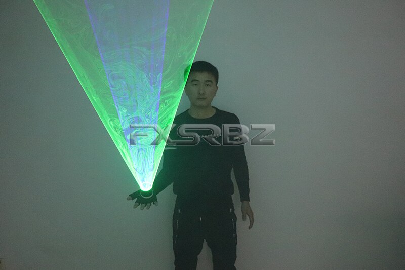 Blue Green Laser Gloves DJ Tunnel Effect Auto Rotating Vortex Laser Glove Multicolour LED Luminous Costumes Accessories