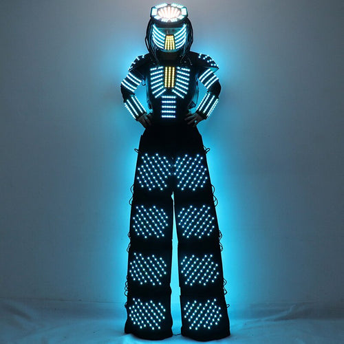Stilts Walker LED Robot Costumes LED Light Robot Suit For Party Performance Electronic Music Festival DJ Laser Clothing Show
