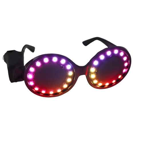 New LED Glasses Rainbow Neon Light Glasses USB Port Rezz Luminous Goggles Carnival EDM Show Lighting Props