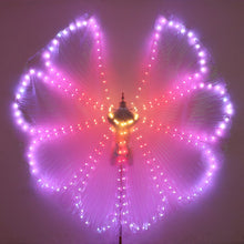 Load image into Gallery viewer, Belly Dance LED Wings Rainbow Color Costume Circus LED Light Luminous Isis Wings Dancewear Open 360 Degrees

