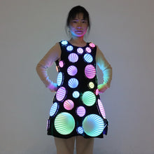 Load image into Gallery viewer, Full Color Pixel LED Costume Infinity Mirror Light Up Clothing Bar Party Dance Show Glowing Tunnel Lights Dress Skirt Suit

