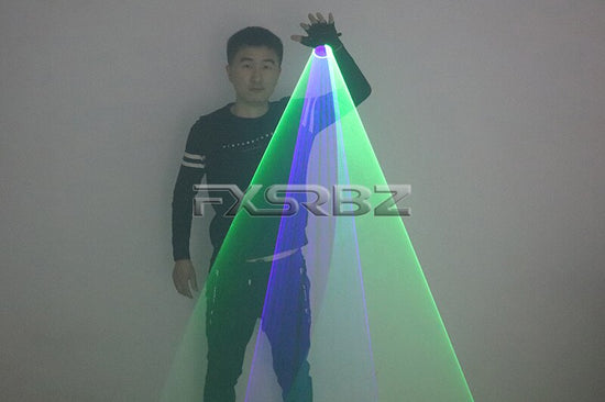 Blue Green Laser Gloves DJ Tunnel Effect Auto Rotating Vortex Laser Glove Multicolour LED Luminous Costumes Accessories