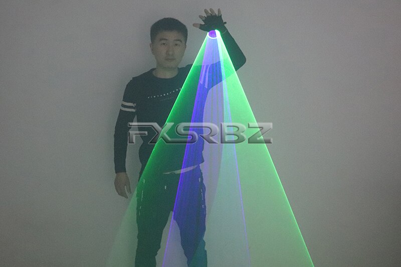 Blue Green Laser Gloves DJ Tunnel Effect Auto Rotating Vortex Laser Glove Multicolour LED Luminous Costumes Accessories