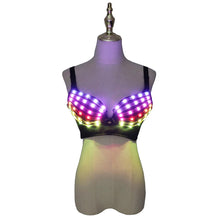 Load image into Gallery viewer, Full Color LED Bra Discolored Sexy Underwear Party Dress Belly Dance Light up Bra Luminous Costumes glowing bikini outfits
