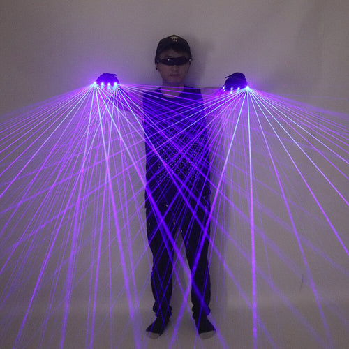 2 in 1 Blue Laser Gloves LED Laser Multi-ray Gloves DJ Singer Robot Bar Disco Nightclub Laser Show Props