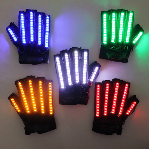 LED Gloves Glow Light Up Finger Lighting Dance Party Decoration Stage Performance Dancing Singer DJ Luminous Props