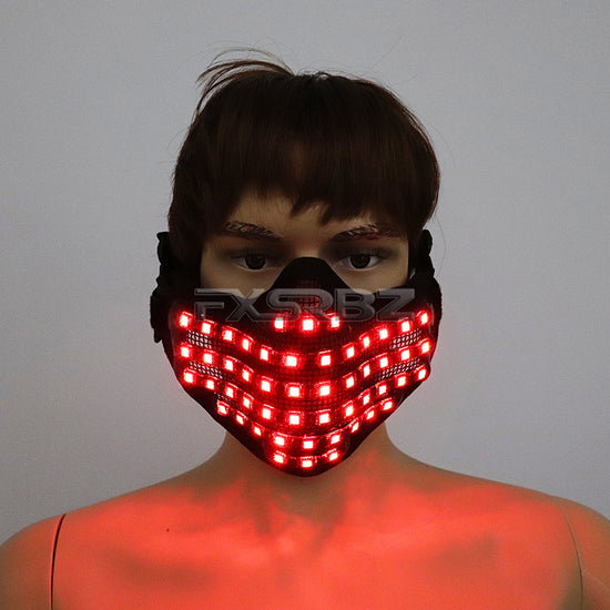 LED Color Luminous Mask Halloween Christmas Party Glowing Mask Bar Night Stage Performance Props