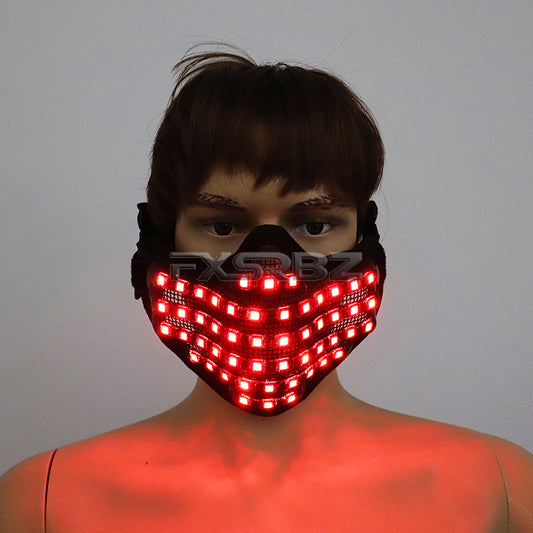 LED Color Luminous Mask Halloween Christmas Party Glowing Mask Bar Night Stage Performance Props