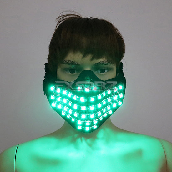 LED Color Luminous Mask Halloween Christmas Party Glowing Mask Bar Night Stage Performance Props