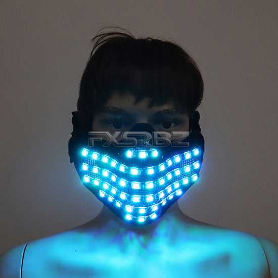 LED Color Luminous Mask Halloween Christmas Party Glowing Mask Bar Night Stage Performance Props