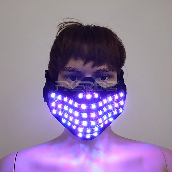 LED Color Luminous Mask Halloween Christmas Party Glowing Mask Bar Night Stage Performance Props