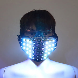 LED Mask Colorful Luminous Mask Flashing Light Face Guard Halloween Bar Birthday Stage Party Show Glowing Props