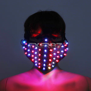 LED Mask Colorful Luminous Mask Flashing Light Face Guard Halloween Bar Birthday Stage Party Show Glowing Props
