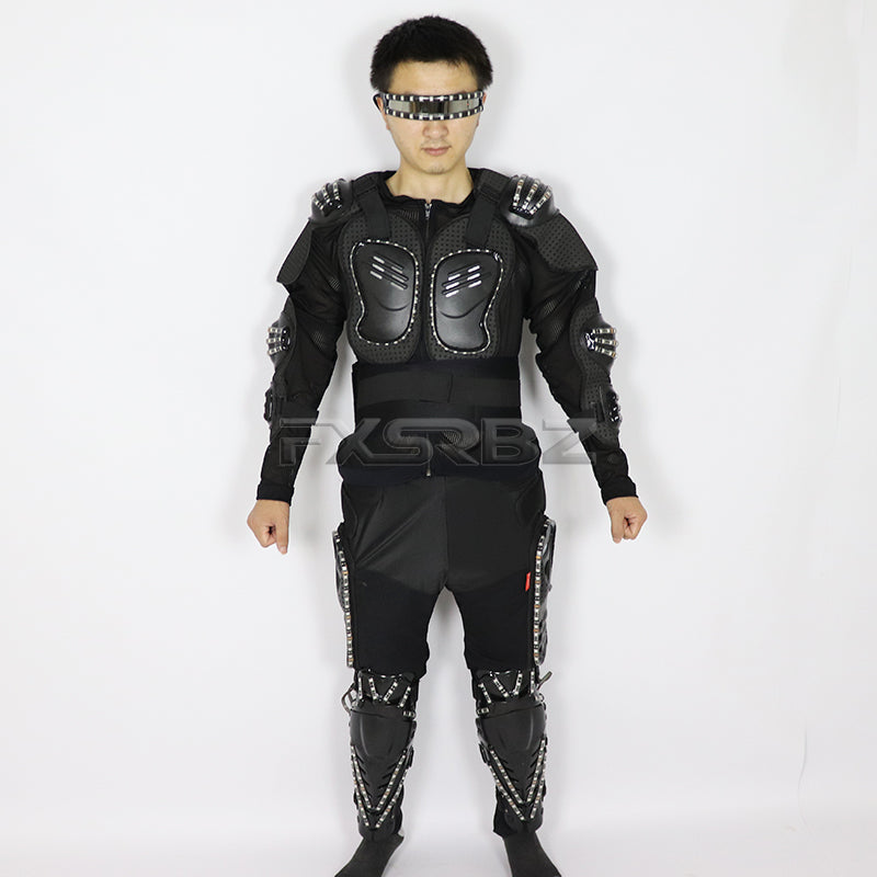Colorful LED Luminous Armor Clothing Glowing Costumes Christmas Halloween Dancing Performance LED Robot Suit