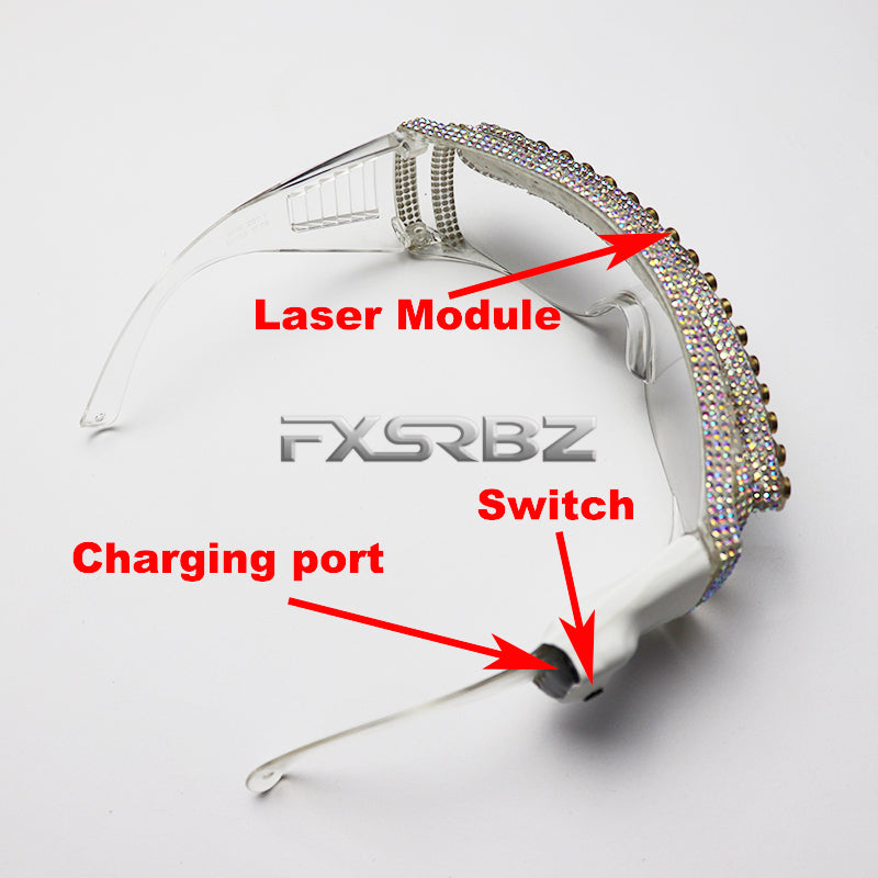 650nm Red Laser Glasses 18pcs Line Laser X Men Police Glasses For LED Luminous Robot Halloween Bar Stage Party Show Props