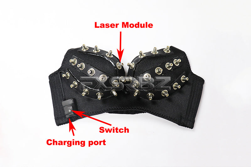 Sexy Lady Costume Red Laser Bra and belt Mask Bar Nightclub Disco Party Sexy Women Led Luminous Clothing