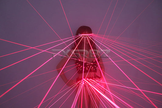 Red Laser Costume Sexy Girl Bra LED Glasses DJ Singer Bar Nightclub Performers Laser Suits
