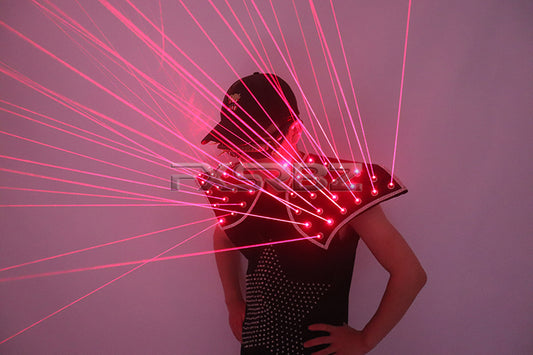 Red Laser Vest 650nm Laser Shoulder LED Luminous Waistcoat Bar Nightclub Disco Party Stage Show Glowing Costume