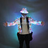 New Fashion Colorful Swallowtail LED Tuxedo magician Party Host Luminous Costumes Glowing Clothes LED Clothing Show