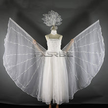 Load image into Gallery viewer, Full Color LED Wedding Dress Women Luminous Wings Suit Fluorescent Butterfly LED Skirt Ballet Wedding Performance Costumes
