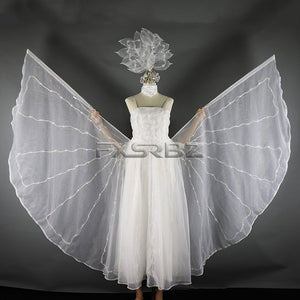 Full Color LED Wedding Dress Women Luminous Wings Suit Fluorescent Butterfly LED Skirt Ballet Wedding Performance Costumes