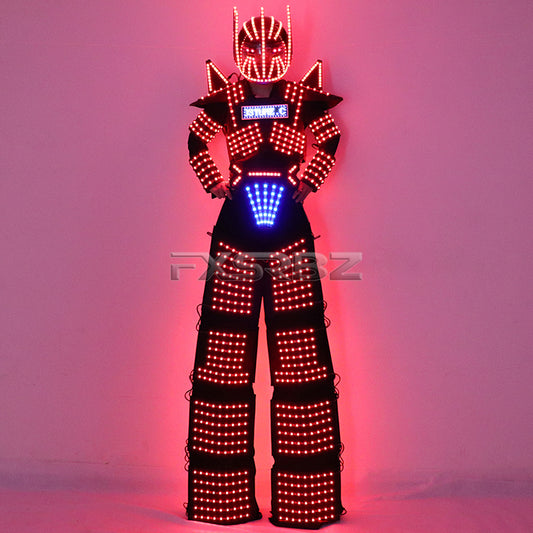 LED Light Stilts Walker Robot Suit Luminous Rangers Costumes LED Screen Logo Clothes Bar Party Disco Nightclub Robot Dance Show