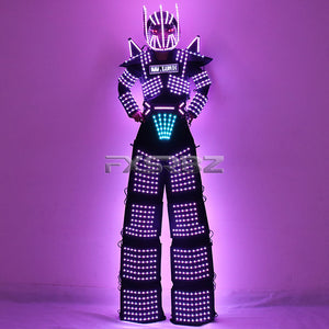 LED Robot Suit Costume Clothing used with High Heel Predator LED Costume XXXL / Black Material