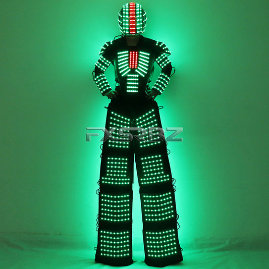 Traje LED Luminous Robot Costume Kryoman Light Robot Suit David Guetta LED Stilts Walker Clothes Stage Light Laser Show