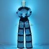 LED Robot Suit Costume High Heel Kryoman Robot David Guetta Stilts Walker Light Clothes Helmet Laser Gloves