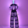 LED Robot Suit Costume High Heel Kryoman Robot David Guetta Stilts Walker Light Clothes Helmet Laser Gloves