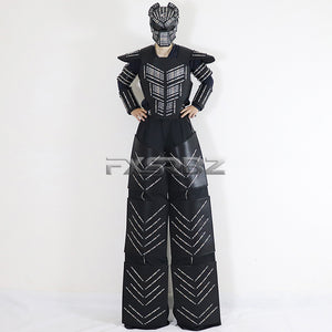 LED Robot Suit Clothes Kryoman Stilts Walker Luminous Costume High Heel Predator LED Robot Costume Laser Helmet