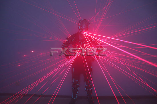 Red Laser Robot Suit Laser Fiber Optic 2 in 1 Armor Costumes Bar Nightclub Stage Laser Clothing Performance
