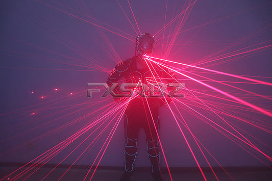 Red Laser Robot Suit Laser Fiber Optic 2 in 1 Armor Costumes Bar Nightclub Stage Laser Clothing Performance