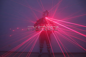 Red Laser Robot Suit Laser Fiber Optic 2 in 1 Armor Costumes Bar Nightclub Stage Laser Clothing Performance