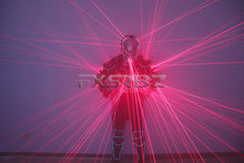 Load image into Gallery viewer, Red Laser Robot Suit Laser Fiber Optic 2 in 1 Armor Costumes Bar Nightclub Stage Laser Clothing Performance
