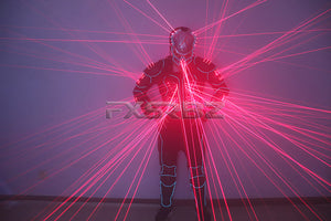 Red Laser Robot Suit Laser Fiber Optic 2 in 1 Armor Costumes Bar Nightclub Stage Laser Clothing Performance