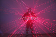 Load image into Gallery viewer, Red Laser Robot Suit Laser Fiber Optic 2 in 1 Armor Costumes Bar Nightclub Stage Laser Clothing Performance
