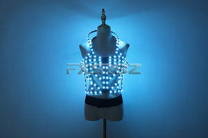 Full Color LED Cage Costumes Hollowed-Out Light Up Luminous Clothing LED Sexy Woman Ballet Rainbow Dress