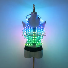 Load image into Gallery viewer, Full Color LED Cage Costumes Hollowed-Out Light Up Luminous Clothing LED Sexy Woman Ballet Rainbow Dress
