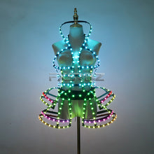 Load image into Gallery viewer, Full Color Digital LED Cage Clothing Suit Light Up Luminous Costumes Sexy Girl Tutu Ballet Dancing LED Hollowed-Out Dress
