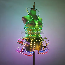 Load image into Gallery viewer, Full Color Digital LED Cage Clothing Suit Light Up Luminous Costumes Sexy Girl Tutu Ballet Dancing LED Hollowed-Out Dress
