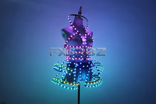 Load image into Gallery viewer, Full Color Digital LED Cage Clothing Suit Light Up Luminous Costumes Sexy Girl Tutu Ballet Dancing LED Hollowed-Out Dress
