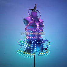 Load image into Gallery viewer, Full Color Digital LED Cage Clothing Suit Light Up Luminous Costumes Sexy Girl Tutu Ballet Dancing LED Hollowed-Out Dress
