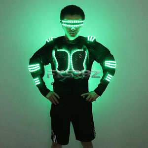 LED Armor Costume RGB Luminous Robot Suit LED Light Up Clothing Stage Performance Jackets Clothes