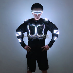 LED Armor Costume RGB Luminous Robot Suit LED Light Up Clothing Stage Performance Jackets Clothes