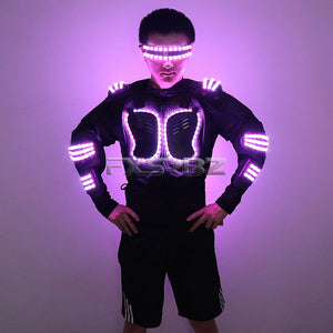 LED Armor Costume RGB Luminous Robot Suit LED Light Up Clothing Stage Performance Jackets Clothes