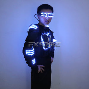 LED Armor Costume RGB Luminous Robot Suit LED Light Up Clothing Stage Performance Jackets Clothes