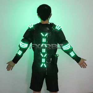LED Armor Costume RGB Luminous Robot Suit LED Light Up Clothing Stage Performance Jackets Clothes